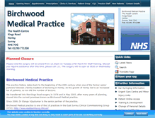 Tablet Screenshot of birchwoodmedicalpractice.co.uk